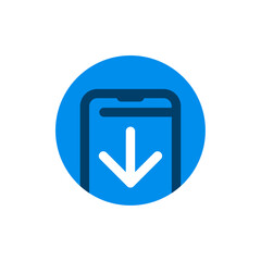 Poster - Download to phone concept illustration flat design vector. modern graphic element ui, icon