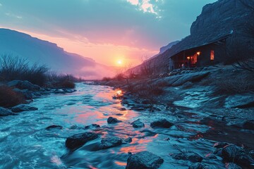 Wall Mural - mountain river