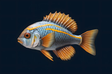 3d Fish African Cichlids cartoon