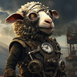 Sheep in a steam-punk combat spacesuit