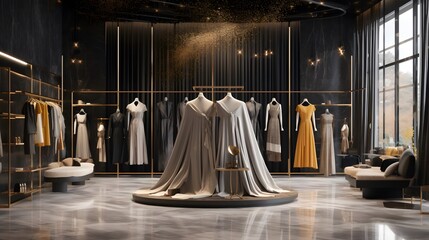 boutique retail store interior design creative space and ideas cloth hanger dress and garment showroom background