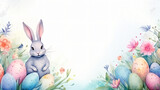 Fototapeta Dziecięca - Cute easter bunny background