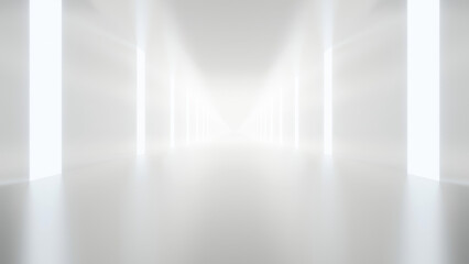 Aufkleber - abstract white futuristic geometric tunnel architecture