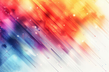 Fototapete - Vibrant Blue and Red Glowing Light Streaks