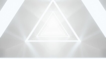 Poster - abstract white futuristic triangle tunnel architecture