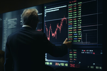 Businessman planning and strategy with data chart graph for trade stock.