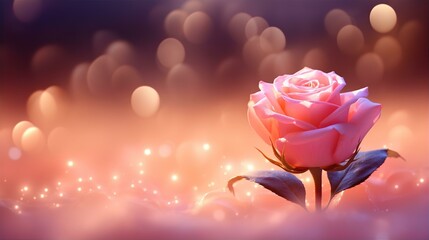 Wall Mural - background backdrop with pink rose on the soft light and bokeh background