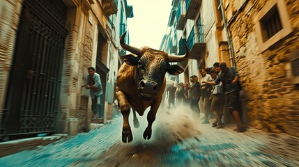 Wall Mural - The Matador: Confronting the Bull's Fierce Charge