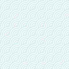 Poster - Abstract pastel blue geometric wave seamless vector pattern background, elegant wallpaper design
