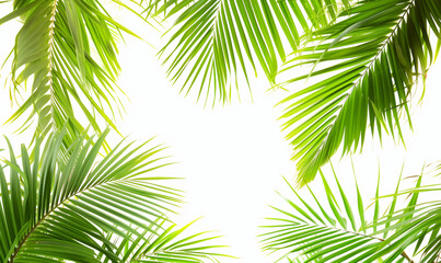 Canvas Print - palm leaves on white