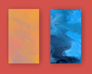 Poster - Vector banner abstract paints shapes collection isolated on color background.