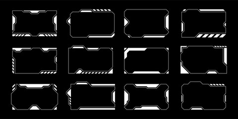Aufkleber - Sci-fi futuristic hud dashboard display virtual reality technology screen. User Interface set. Statistics, Data information infographic. Vector graphic