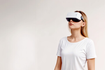 Cristalli di Futuro- Donna Giovane nel Mondo Virtuale con Occhiali VR