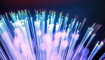 Poster - Abstract digital fiber optic line background