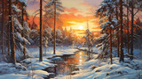 Fototapeta Na ścianę - winter landscape