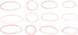 © Kati Moth - Red highlight circles, vector doodle set, isolated hand drawn ovals