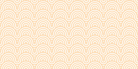 Poster - Peach abstract oriental wave pattern, vector fish scale geometric background design