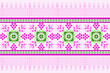 Floral Cross Stitch Embroidery background.geometric ethnic oriental seamless pattern traditional.Aztec style abstract vector.design for texture,fabric,clothing,wrapping,decoration,carpet.