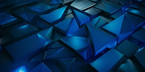 Wall Mural - Black blue abstract modern background for design. Dark. Geometric shape 4K Video