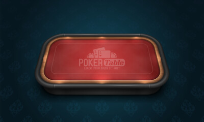 Wall Mural - Poker table with red cloth. Vector illustration.