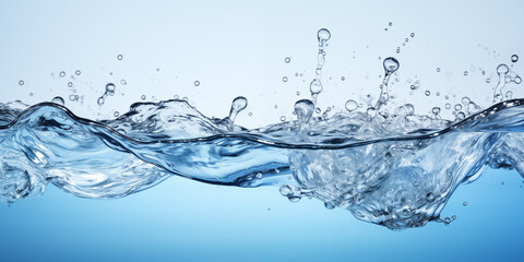 Poster - blue water splash isolated on white background. Water splash