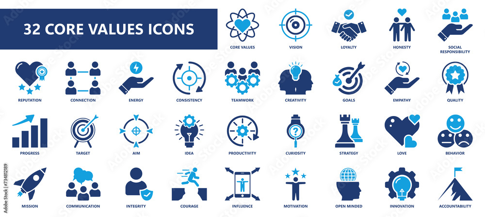 Value Open Icon 32 core values icons collections Stock Vector | Adobe Stock