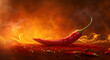 © Oksana_Latysheva - Hot red chili pepper on fire background