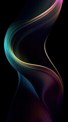 Wall Mural - Abstract dark futuristic glowing waves wallpaper