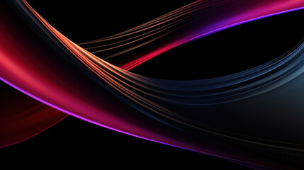 Wall Mural - Abstract dark futuristic glowing waves wallpaper