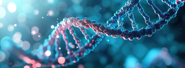 Aufkleber - DNA double helix. DNA molecule structure. Medical science research of chromosome DNA genetic biotechnology in human genome cell. Science laboratory experiments analysis and genetic engineering study.