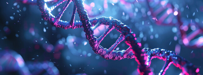 Aufkleber - DNA double helix. DNA molecule structure. Medical science research of chromosome DNA genetic biotechnology in human genome cell. Science laboratory experiments analysis and genetic engineering study.