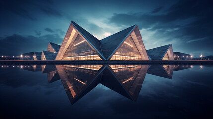 Wall Mural - blue glass building