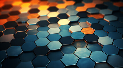 Fototapete - Abstract futuristic background with hexagons.