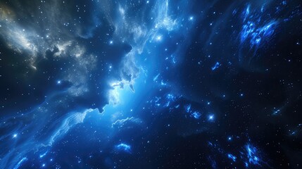Wall Mural - majestic blue nebulae in the vast universe
