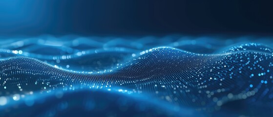 Abstract Digital Wave with Particles Technology Background