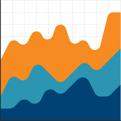 Wall Mural - Business graphs and charts icons. Business infographics icons. Colorful graphs, diagrams, schemes, money, down or up arrow, economy reduction. Financial chart. Vector