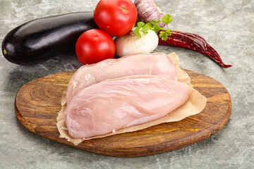 Raw chicken breast for cooking