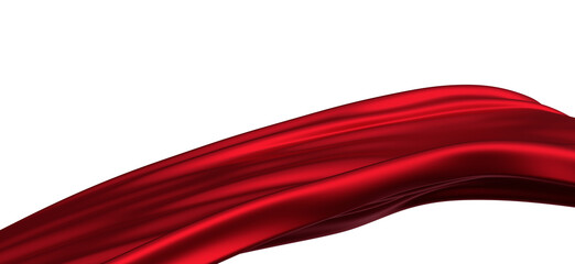 Leinwandbilder - Waving satin cloth isolated on transparent background - PNG