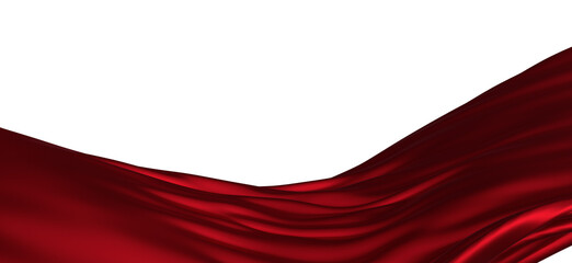 Leinwandbilder - Flowing red cloth background, 3d rendering. - PNG