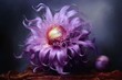 An exquisite rendition of a purple onion flower through an oil painting. Generative AI