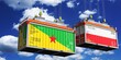 © PX Media - Shipping containers with flags of French Guiana and Poland - 3D illustration
