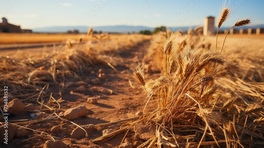 Wheat Rocks AI generated illustration of a vast expanse of golden wheat fields ...