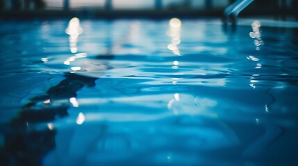 Aufkleber - surface of blue swimming pool,background of water in swimming pool. : Generative AI