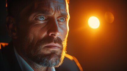Aufkleber - Businessman with tablet, technology or corporate communication isolated on studio background. Professional worker with computer and email on mockup space.