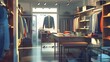 Interior of a men's clothing store. Style and fashion. : Generative AI