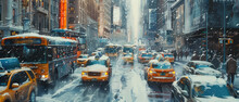  The Streets Of Manhattan Amid Snowy Weather
