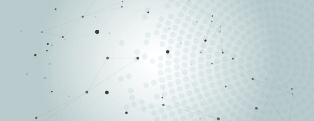 Poster - Connect background with line and dots. Technical network design