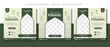 webinar seminar islamic sale, green social media post template design, event promotion vector banner