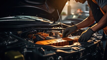 Car mechanic working