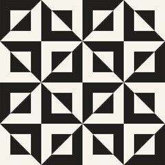 Wall Mural - Vector seamless pattern. Repeating geometric elements. Stylish monochrome background design.